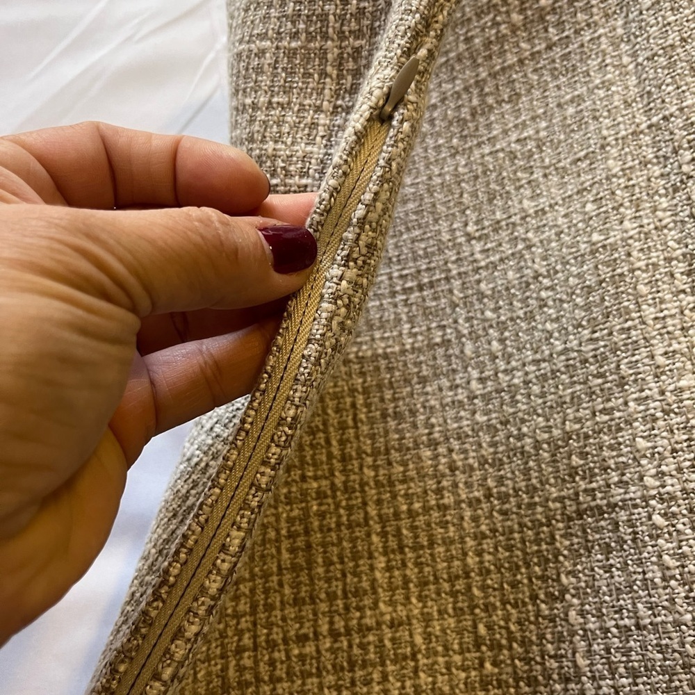 Woven Tan Fabric pillow case 18x18 - Picture 3 of 4